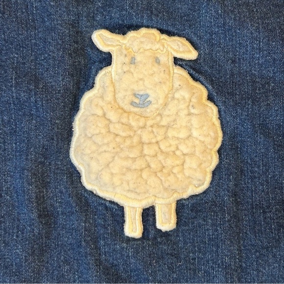 BABY GAP 12-18 Months Heavy Denim Jean Jacket Farm Sheep - Picture 8 of 8